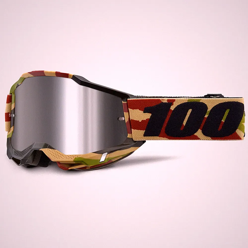 100% Accuri 2 Mission Motocross Maske Spiegelglas Silber