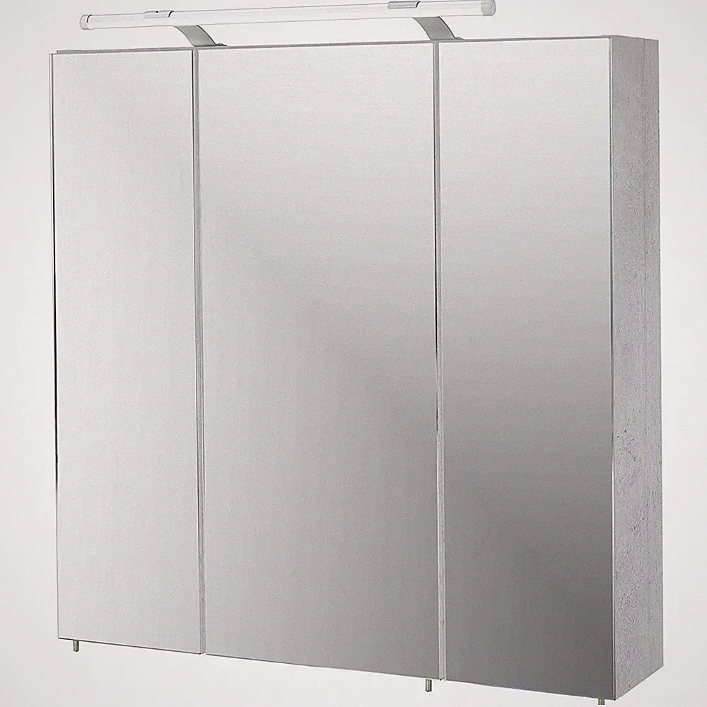 127398 Spiegelschrank, 70 x75 x 16 cm, steingrau