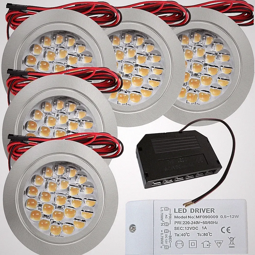12V 2W LED Spiegelschrank-Einbauspots, Ø=65mm, ET12mm, Loch=58-60mm, Ultraflach