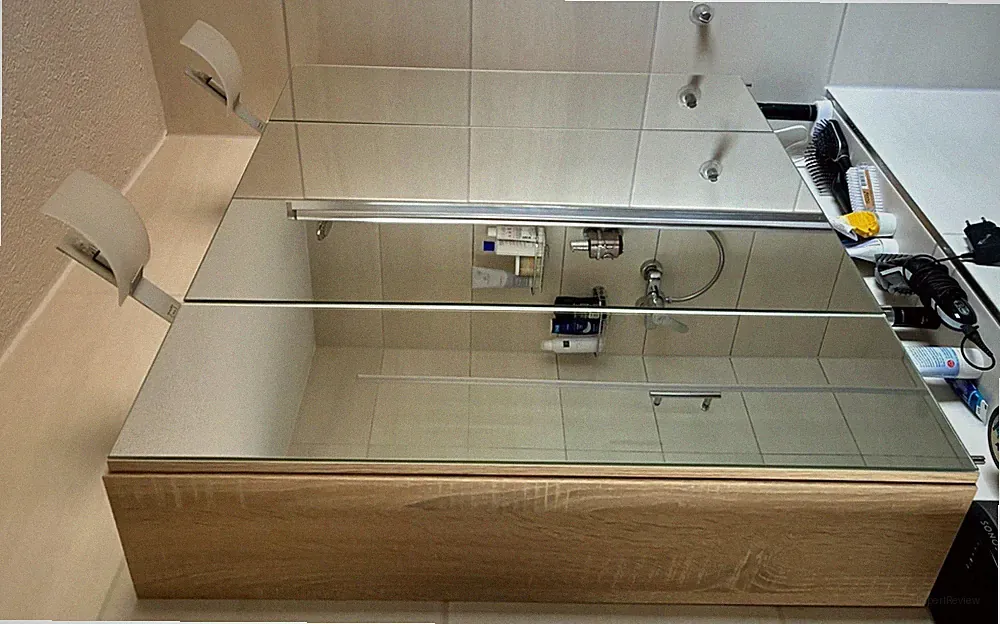 2 Badschränke Set Spiegelschrank mit Beleuchtung Hochschrank Eicheoptik