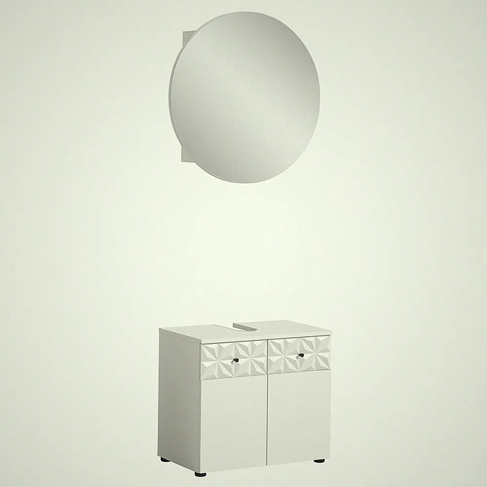 2-teilige Badkombination PRISMA - weiß - 60 cm