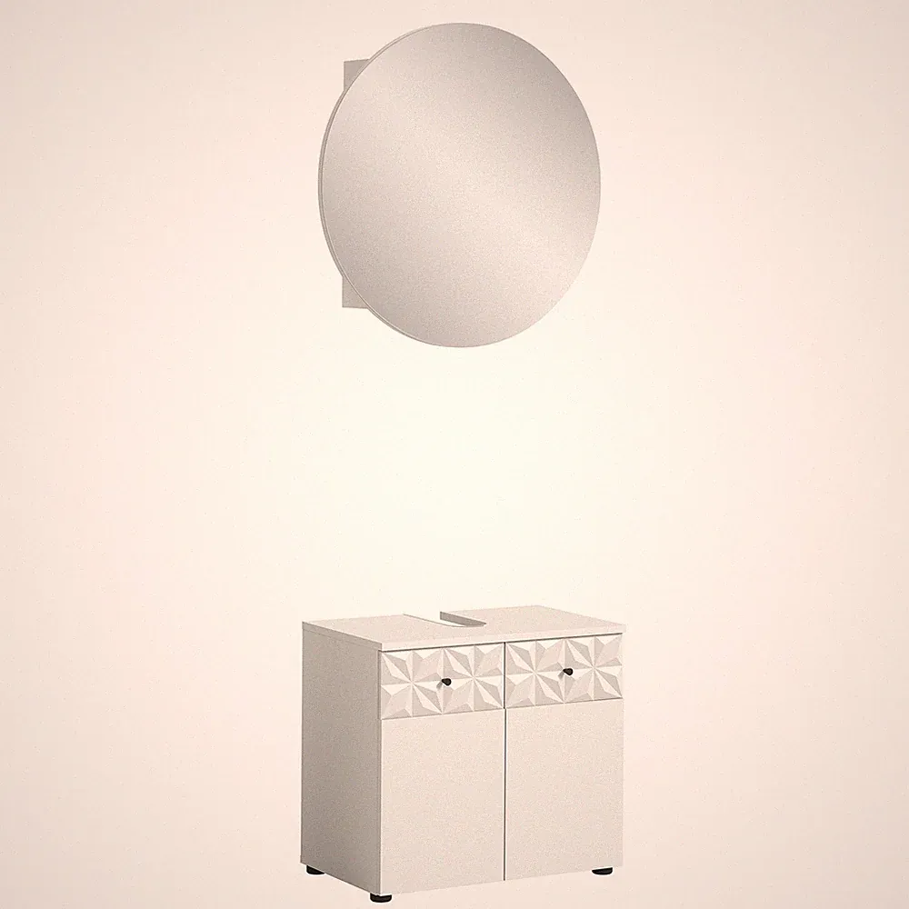 2-teilige Badkombination PRISMA - weiß - 60 cm