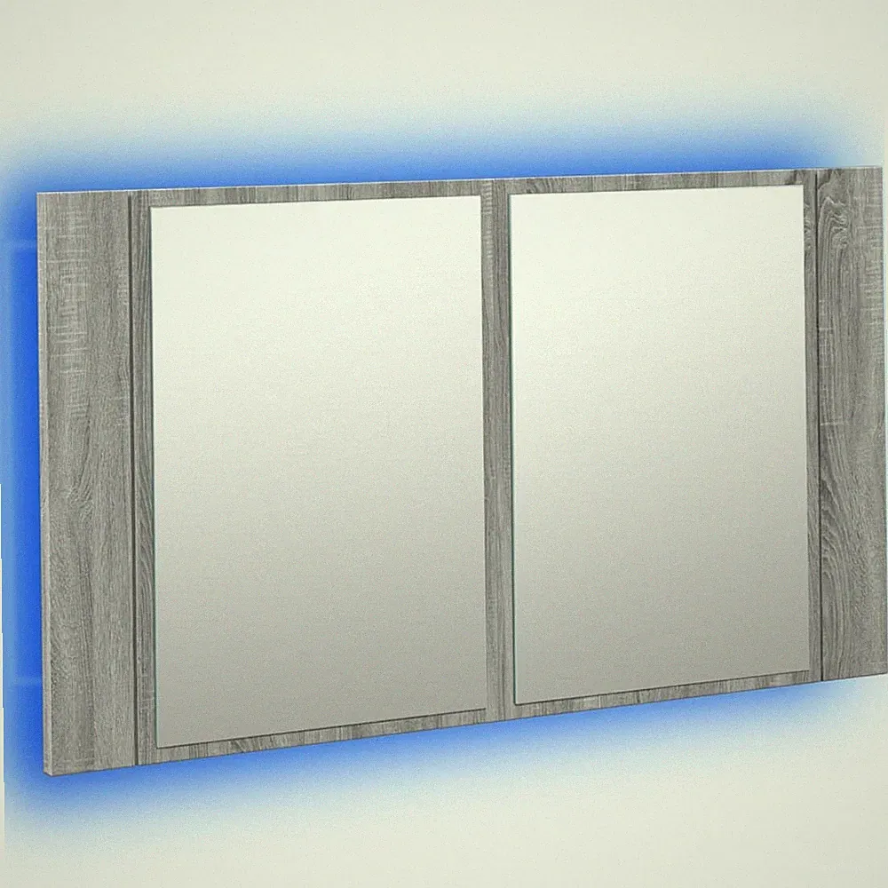 2-türiger LED Badezimmer Spiegelschrank | Schminkspiegel | Farbwechsler | 80cm