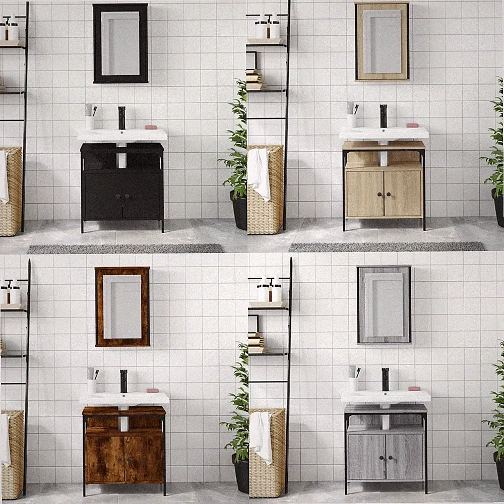 2tlg. Badmöbel Set Badezimmermöbel Badschrank Spiegelschrank Unterschrank GU