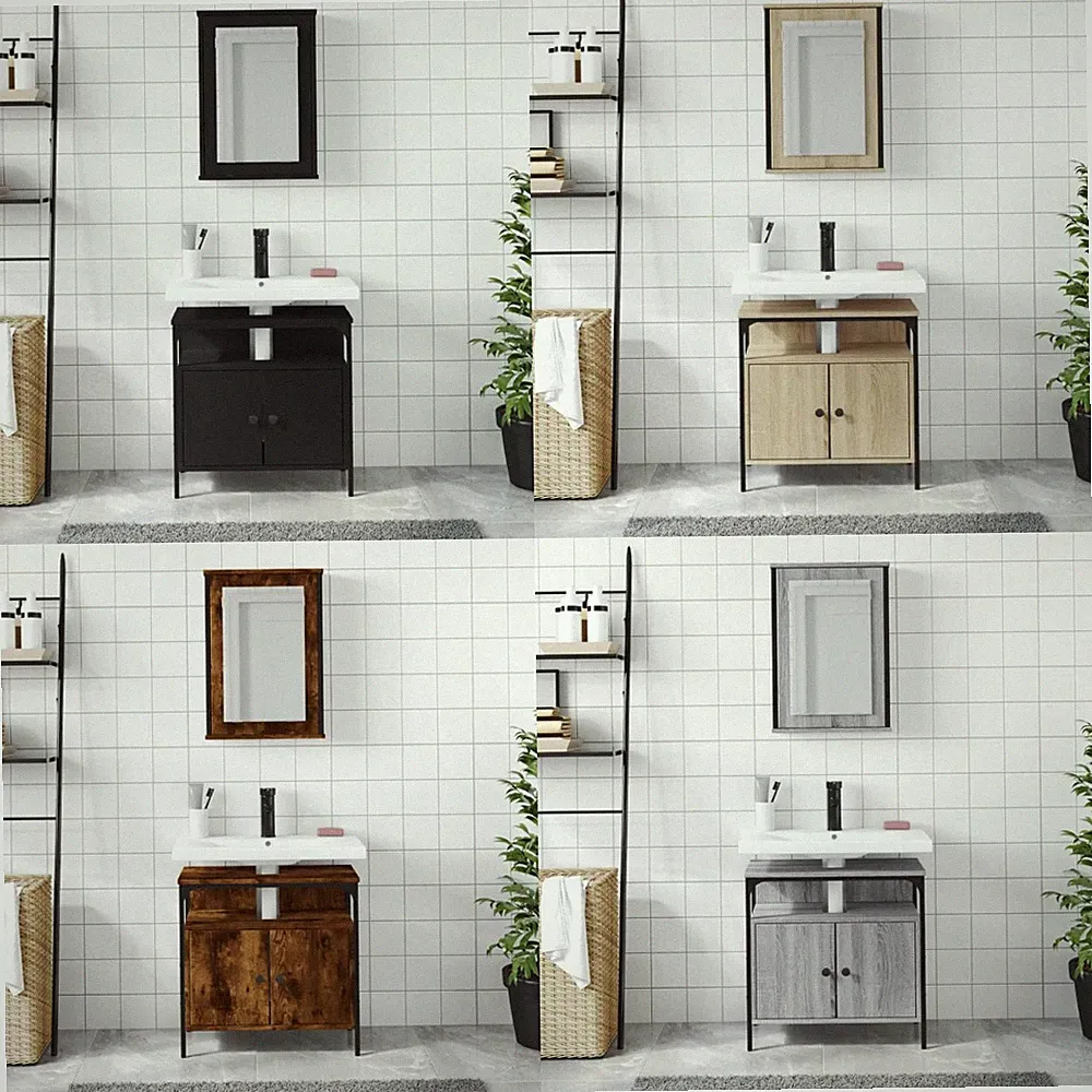 2tlg. Badmöbel Set Badezimmermöbel Badschrank Spiegelschrank Unterschrank GU