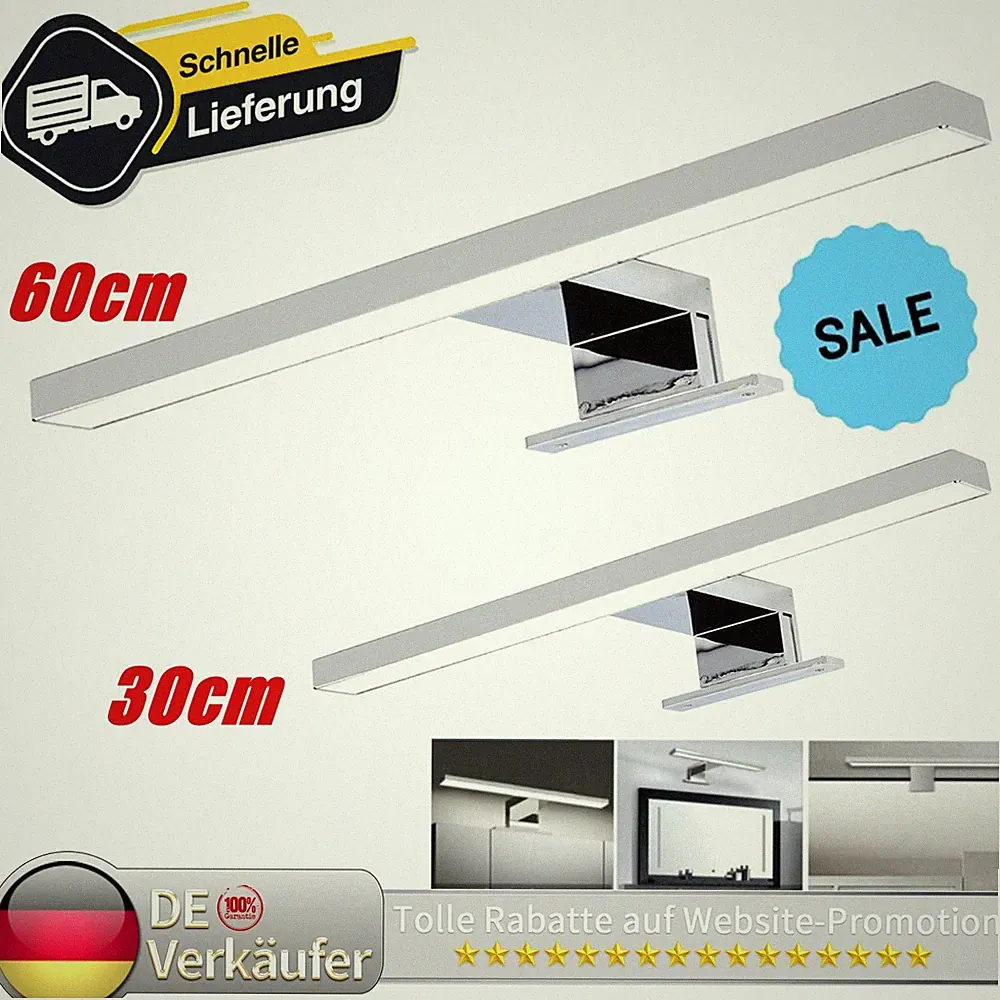 30cm-60cm LED Bad Spiegelleuchte Badlampe Schrankleuchte Spiegelschrank Leuchte
