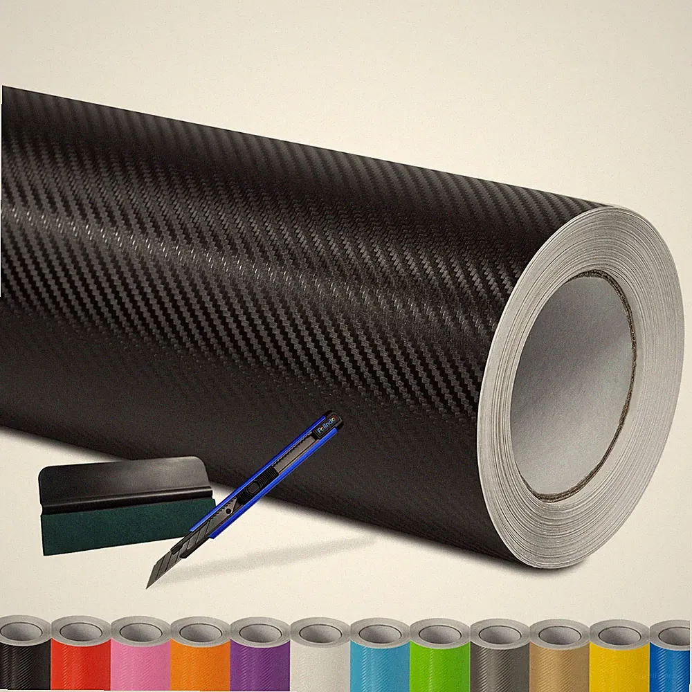 3D Carbon Folie 7€/m² selbstklebende Autofolie Blasenfreie Luftkanal Auto Folie