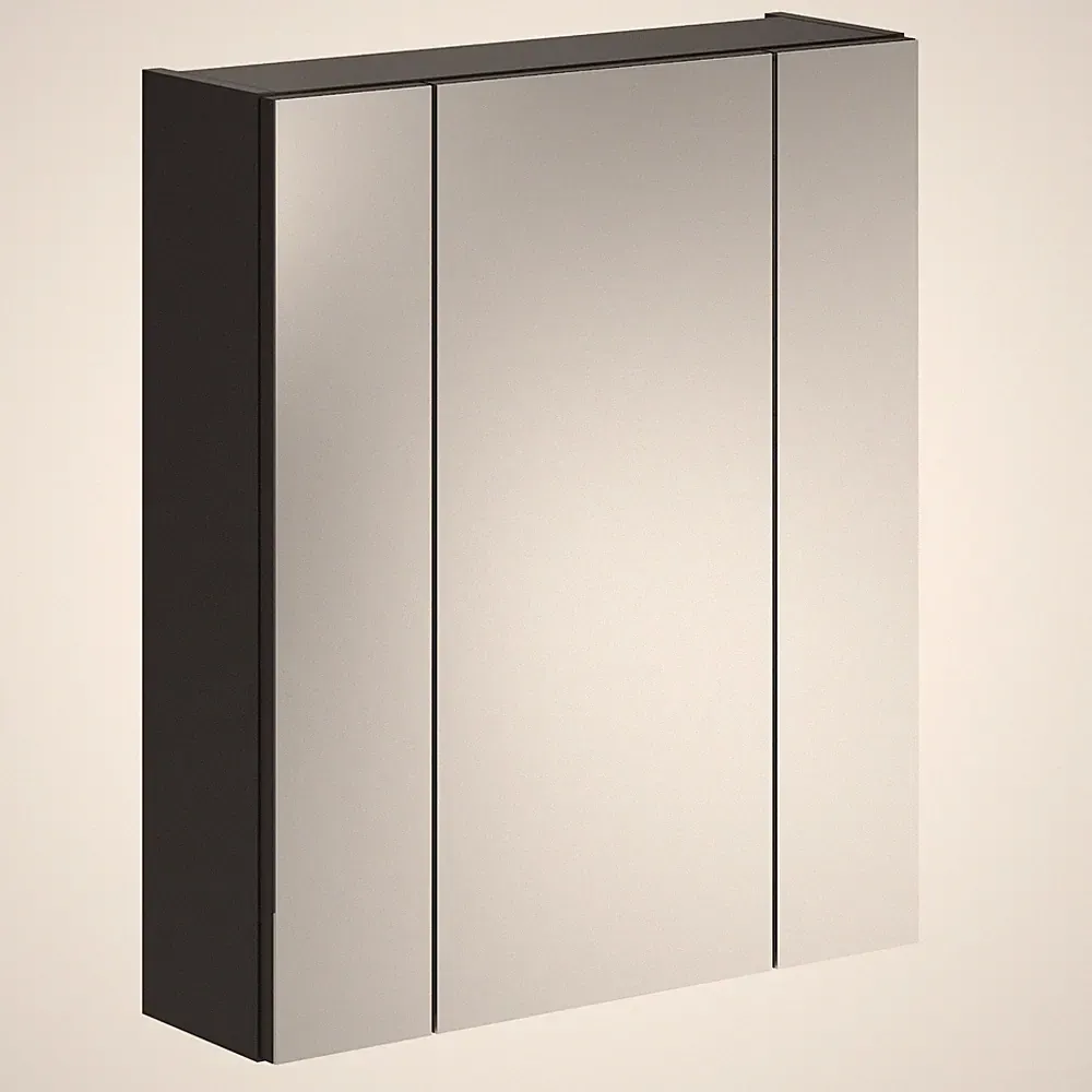 3D-Spiegelschrank LINUS - schwarz Hochglanz - 60 cm