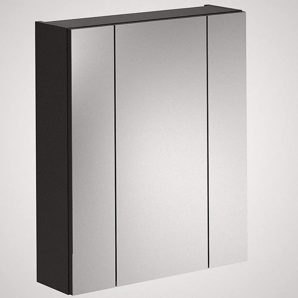 3D-Spiegelschrank LINUS - schwarz Hochglanz - 60 cm