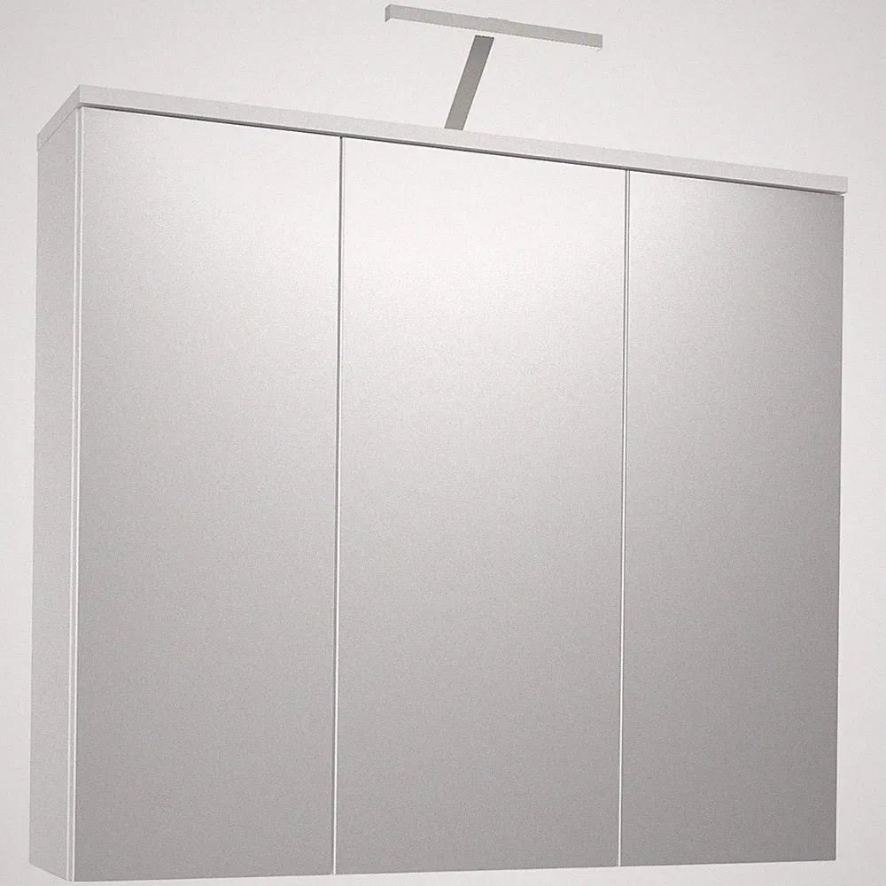 3D-Spiegelschrank - weiß - mit LED-Beleuchtung
