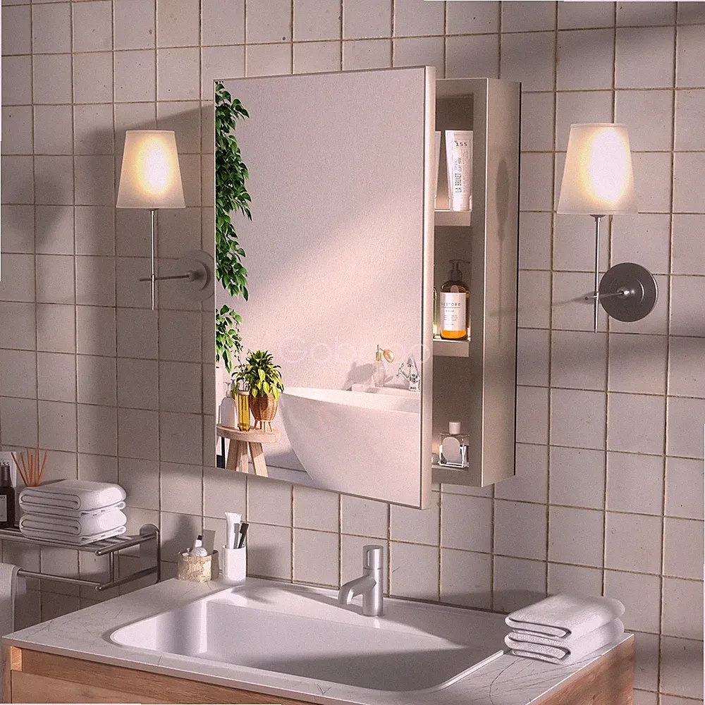 40 x 55 X 12cm Spiegelschrank Bad mit Badezimmer Türen Hängeschrank Badschrank