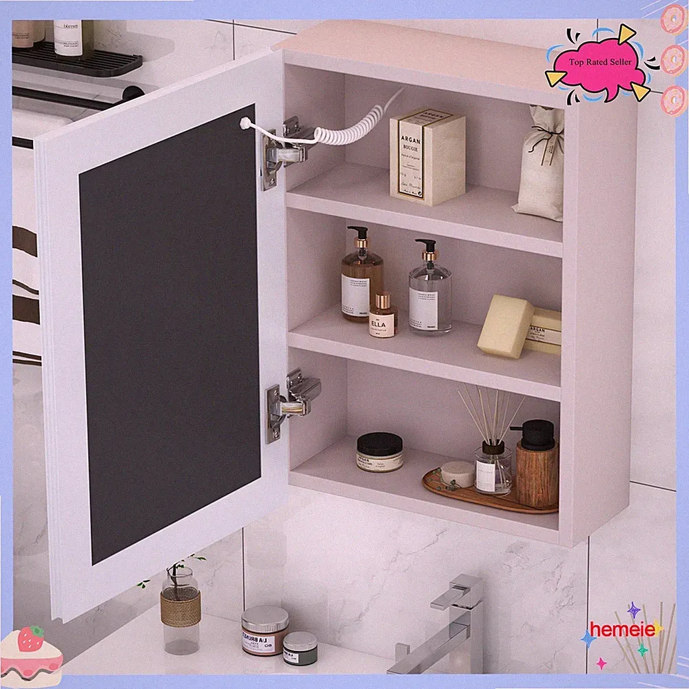 40x56cm Spiegelschrank Badezimmerschrank mit LED Badspiegelschrank Anti-Beschlag