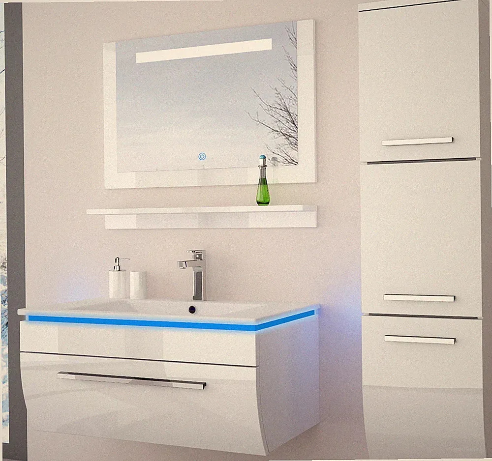 badmöbel set 5 teilig mit spiegelschrank modern