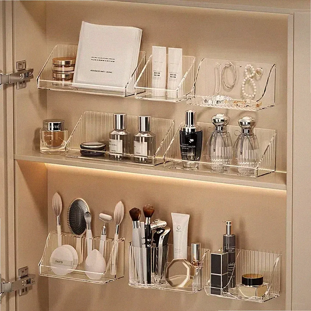 6 Stücke Spiegelschrank Organizer Kunststoff Badschrank Make up 0rganizer für...