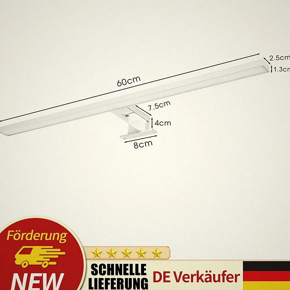60cm LED Bad Spiegelleuchte Badlampe Schrankleuchte Tube Spiegelschrank Leuchte