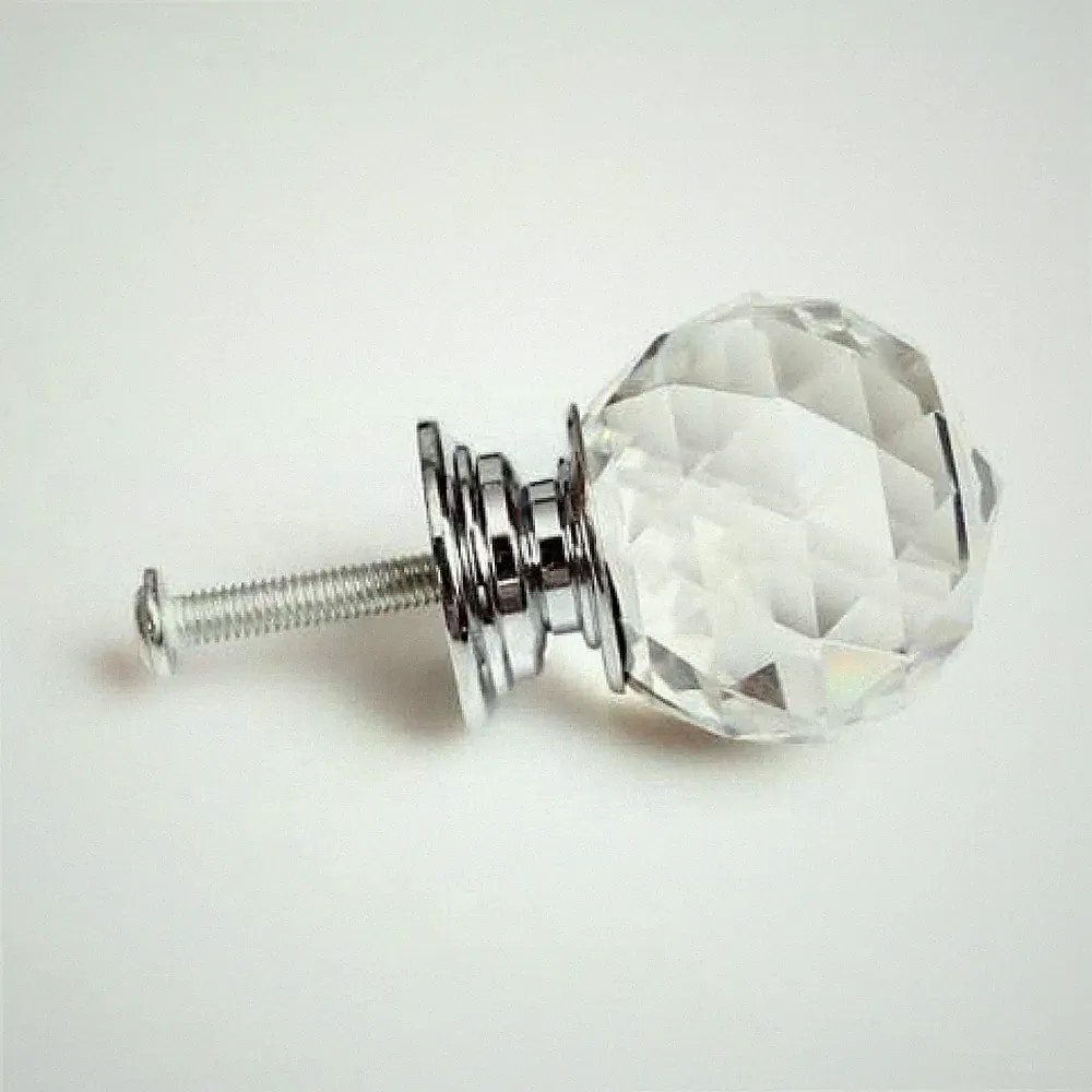 9x KLAR KRISTALL DIAMANT GLAS TÜRKNÖPFE SCHUBLADE MÖBEL GRIFF SCHRANK