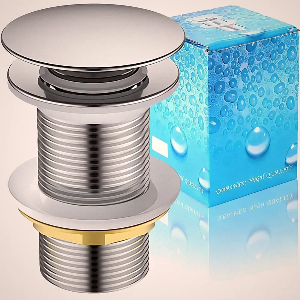Ablaufgarnitur Waschbecken Waschtisch Pop-Up Click Clack Edelstahl