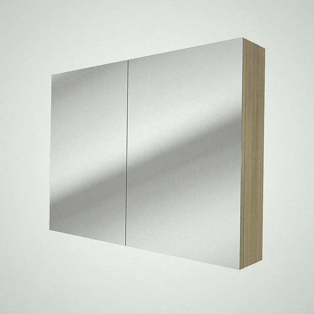 AcquaVapore Spiegelschrank, Badspiegel, Badezimmer Spiegel City 100cm Eiche