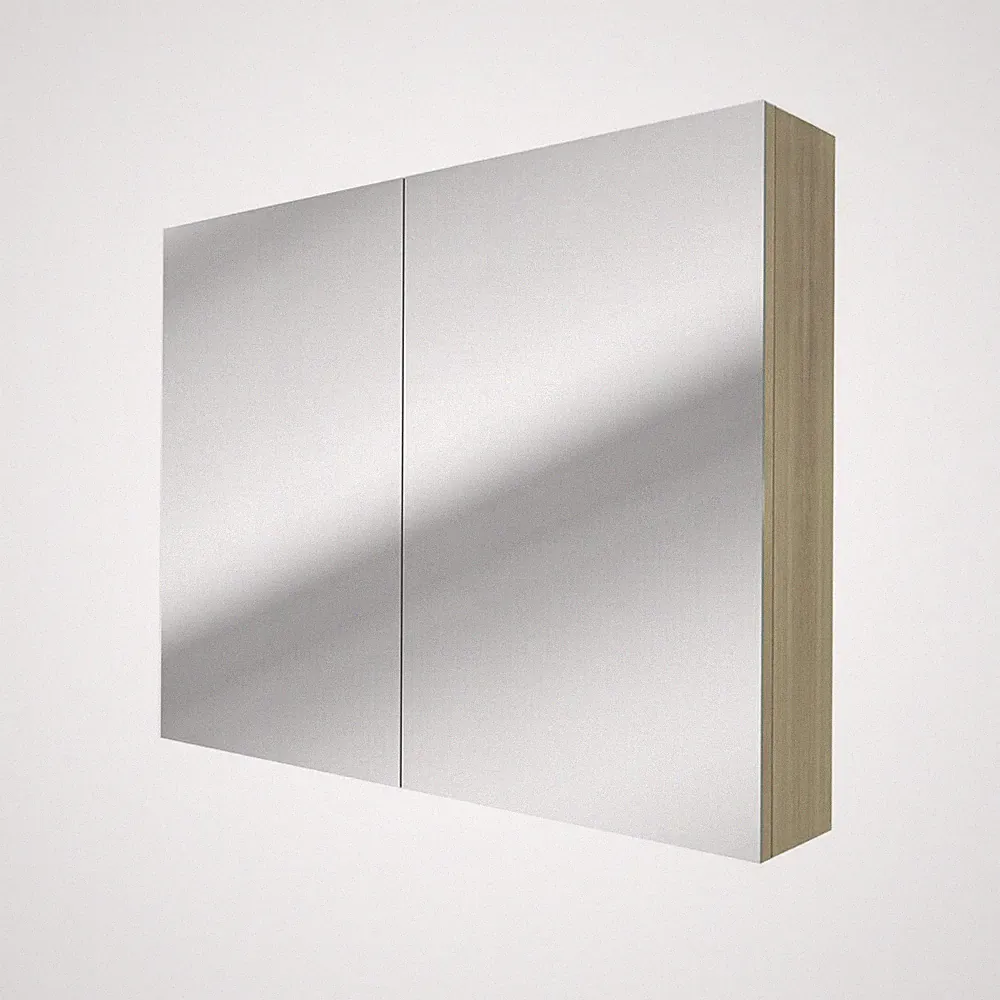 AcquaVapore Spiegelschrank, Badspiegel, Badezimmer Spiegel City 100cm Eiche