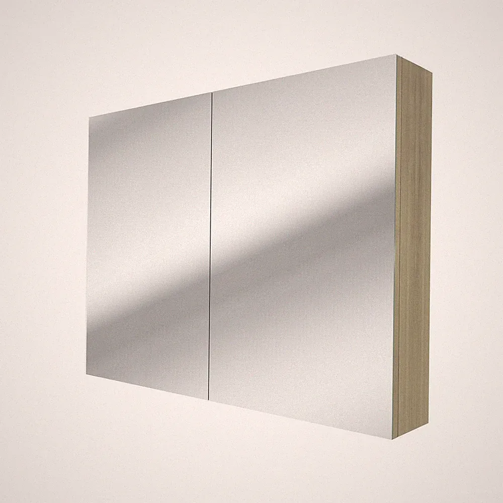AcquaVapore Spiegelschrank, Badspiegel, Badezimmer Spiegel City 100cm Eiche