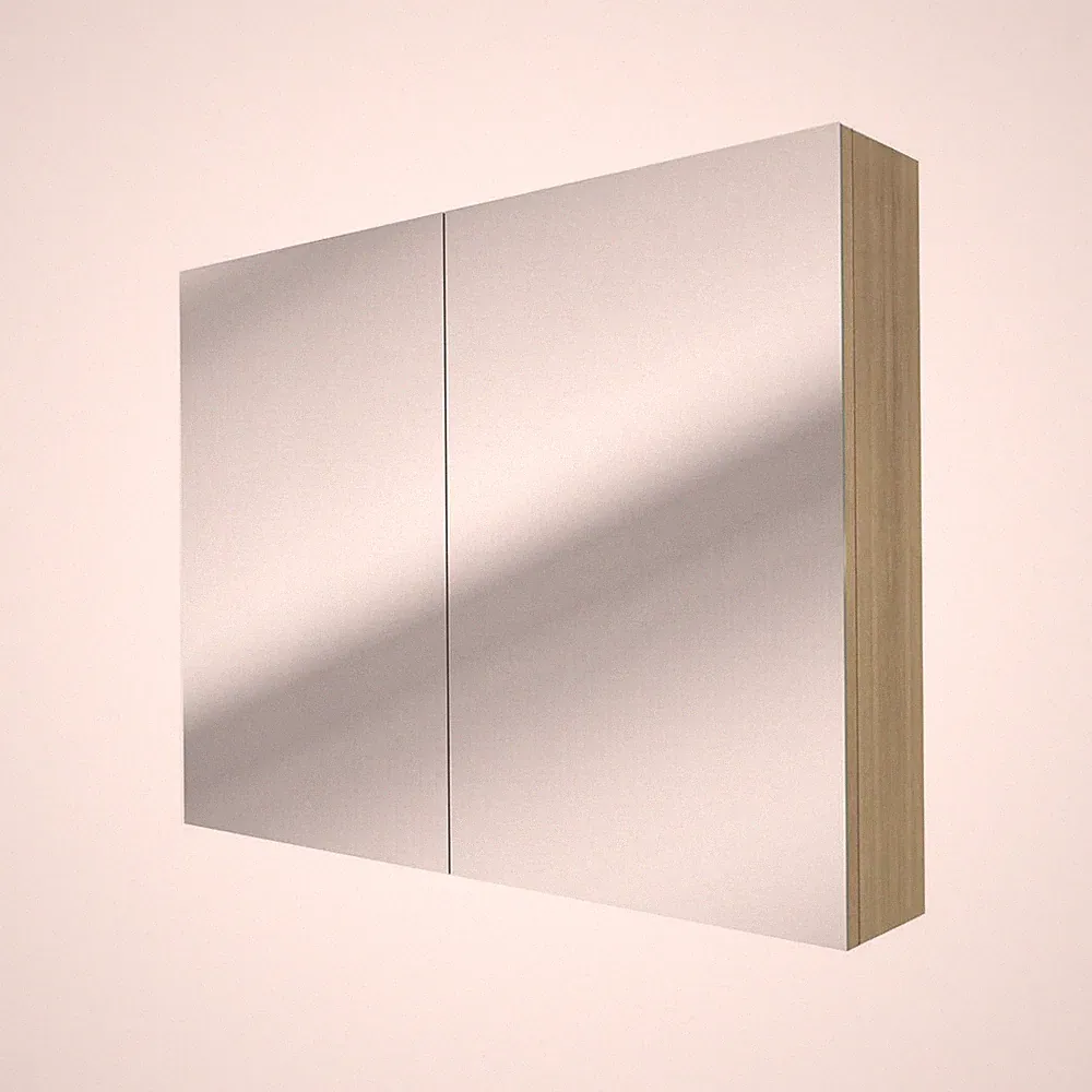 AcquaVapore Spiegelschrank, Badspiegel, Badezimmer Spiegel City 100cm Eiche