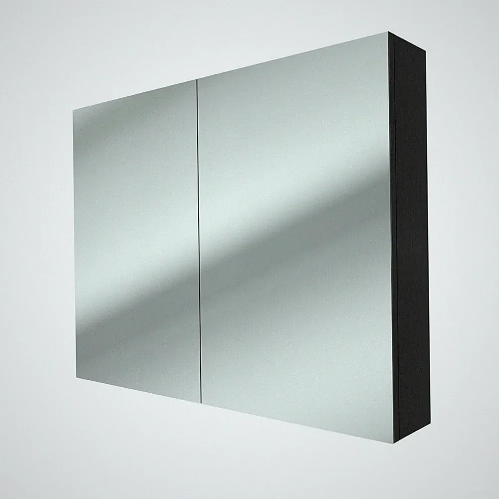 AcquaVapore Spiegelschrank Badspiegel Badezimmer Spiegel City 100cm schwarz