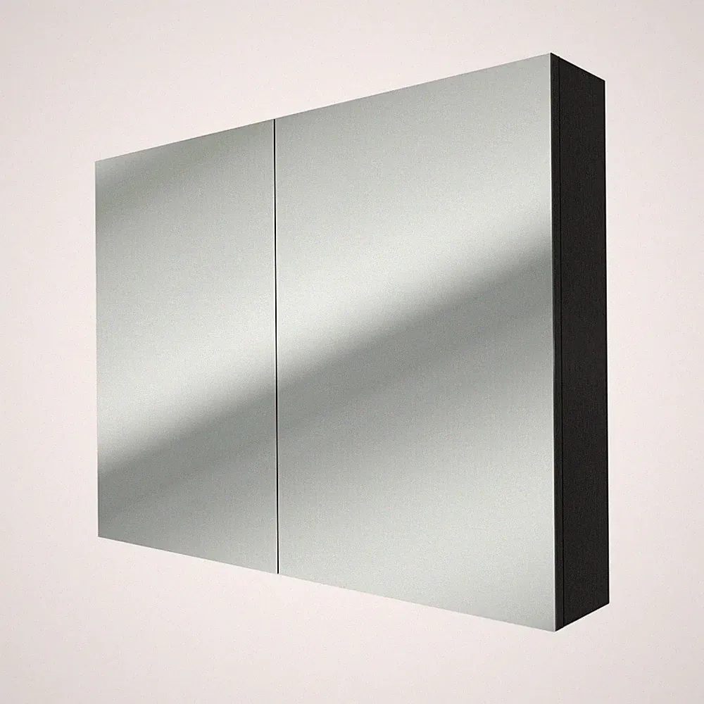 AcquaVapore Spiegelschrank Badspiegel Badezimmer Spiegel City 100cm schwarz
