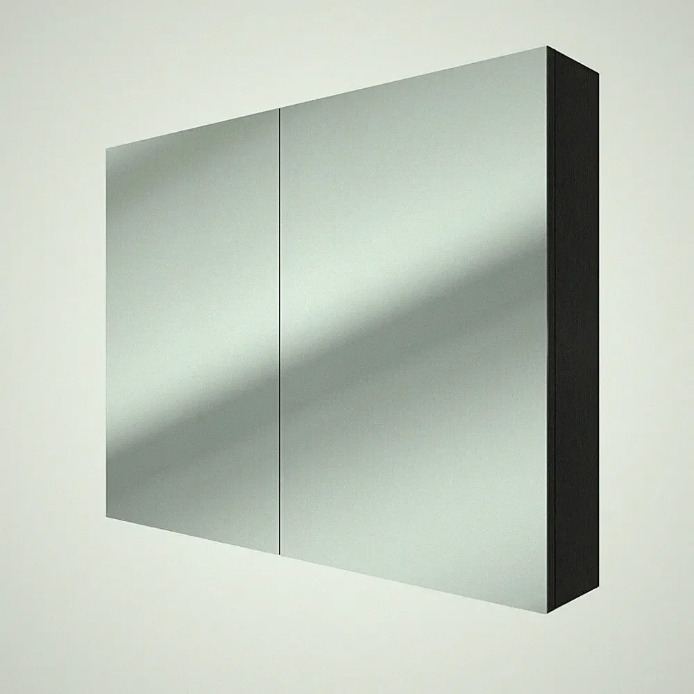 AcquaVapore Spiegelschrank Badspiegel Badezimmer Spiegel City 100cm schwarz