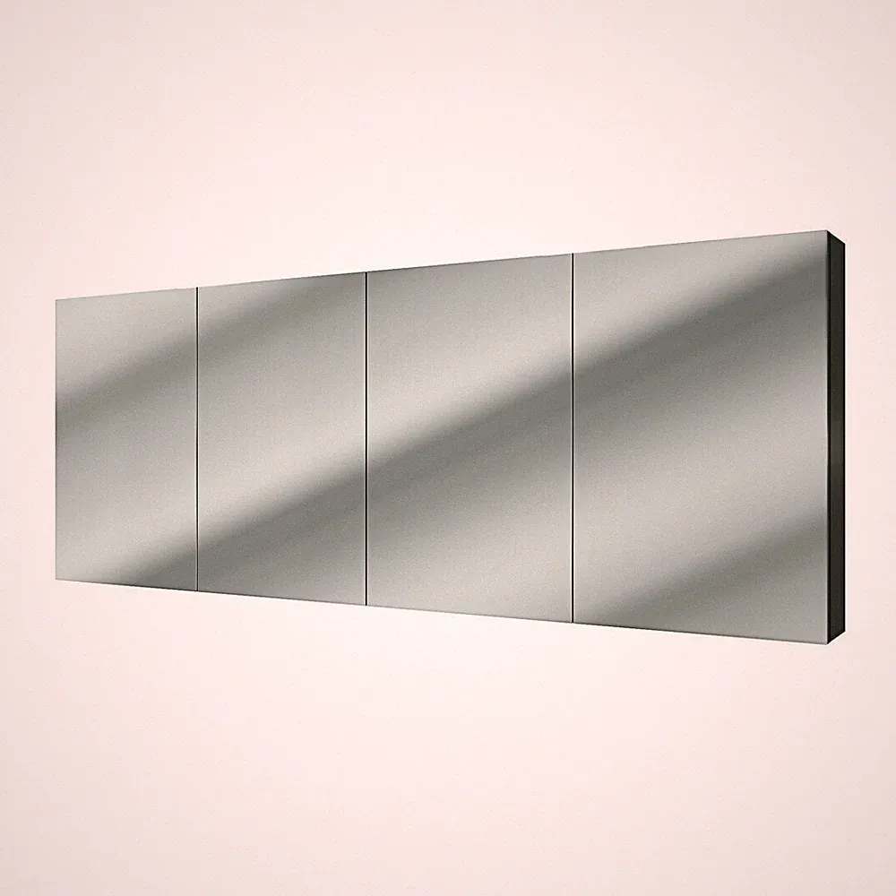 AcquaVapore Spiegelschrank Badspiegel Badezimmer Spiegel City 200cm schwarz