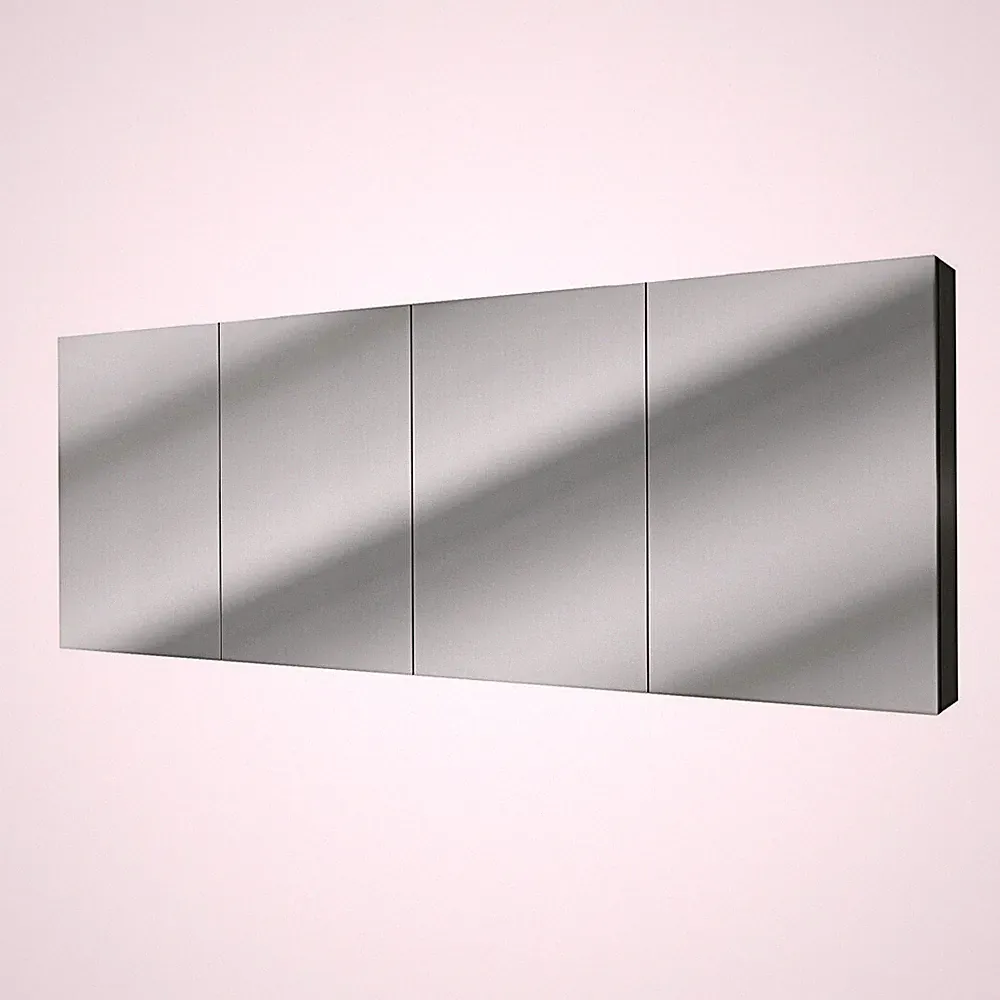 AcquaVapore Spiegelschrank Badspiegel Badezimmer Spiegel City 200cm schwarz