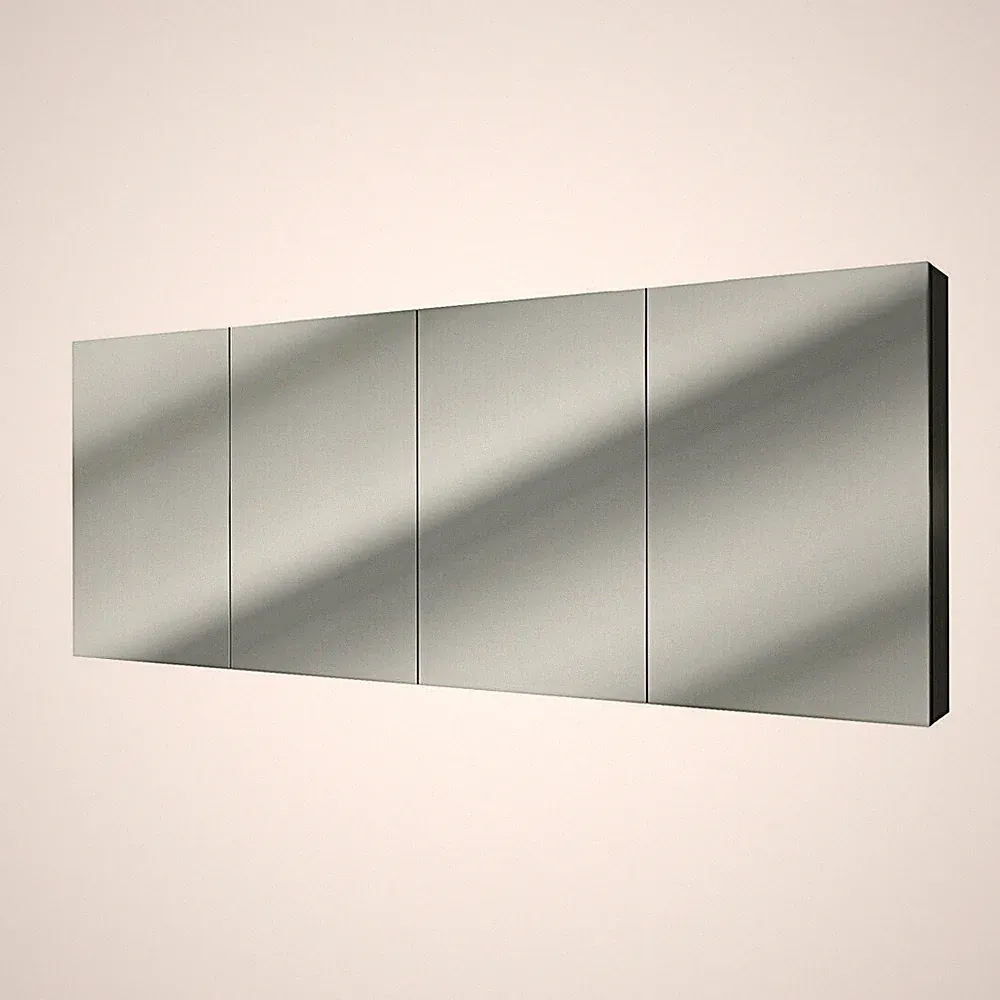AcquaVapore Spiegelschrank Badspiegel Badezimmer Spiegel City 200cm schwarz