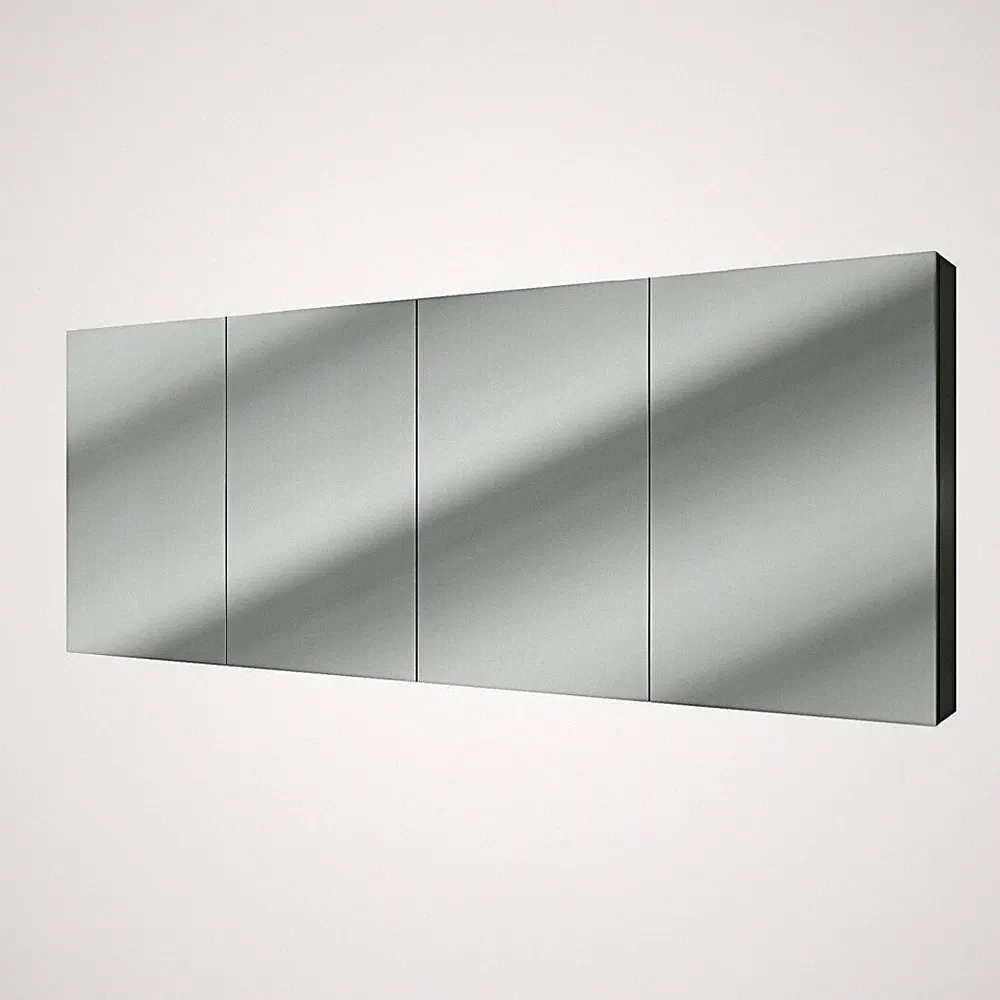 AcquaVapore Spiegelschrank Badspiegel Badezimmer Spiegel City 200cm schwarz