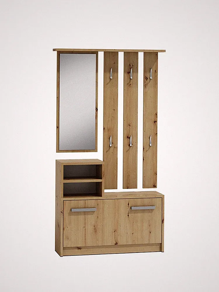 ADGO Flur Set Flurmöbel-Set, Spiegel Kleiderbügel Schuhschrank, 6 Kleiderbügel