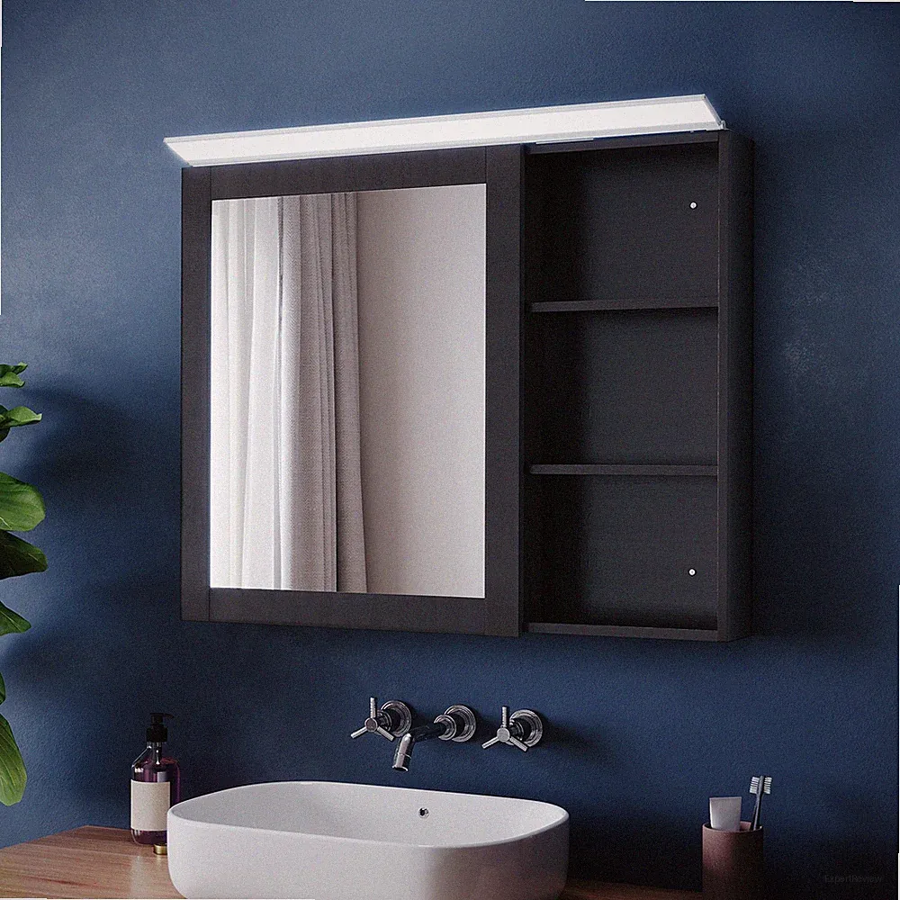 Alu Spiegelleuchte 80cm mit Winkelverstellbare LED Spiegellampe Wandschalter Bad