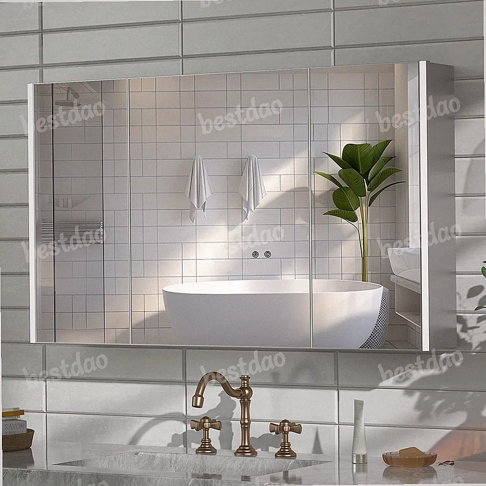 Aluminium LED Spiegelschrank mit Spiegel und Stauraum für Badezimmer