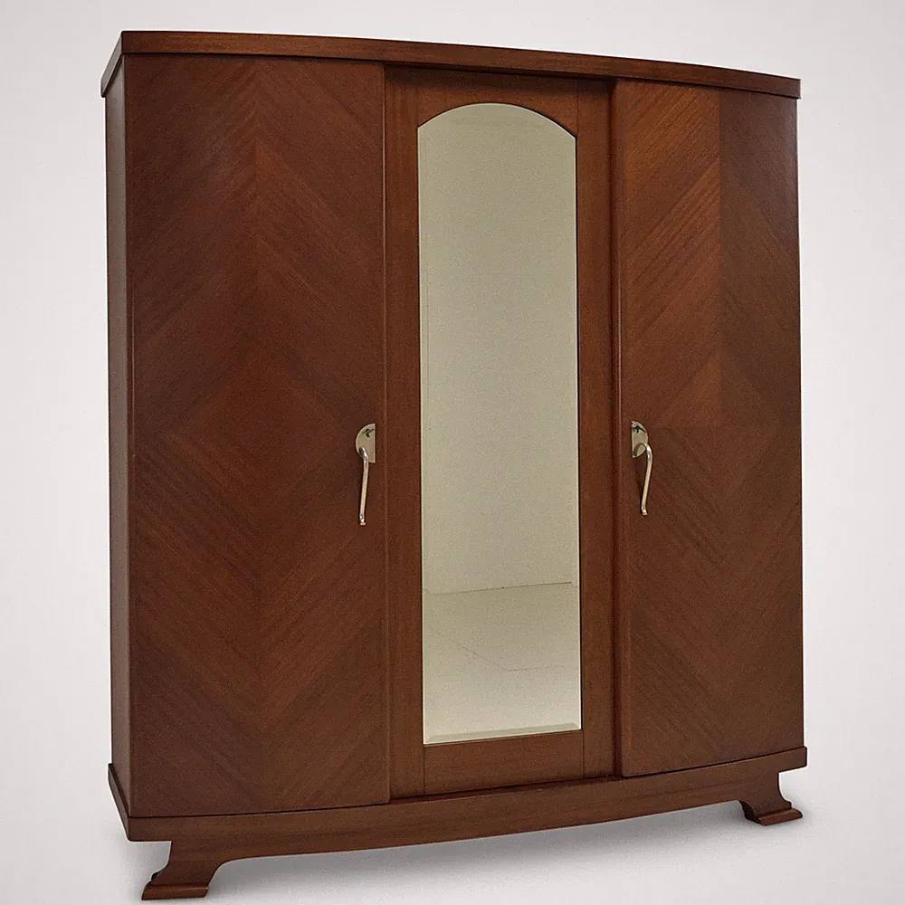 ANTIK! Kleiderschrank restauriert Mahagoni Art Déco um 1930 Stange & Böden