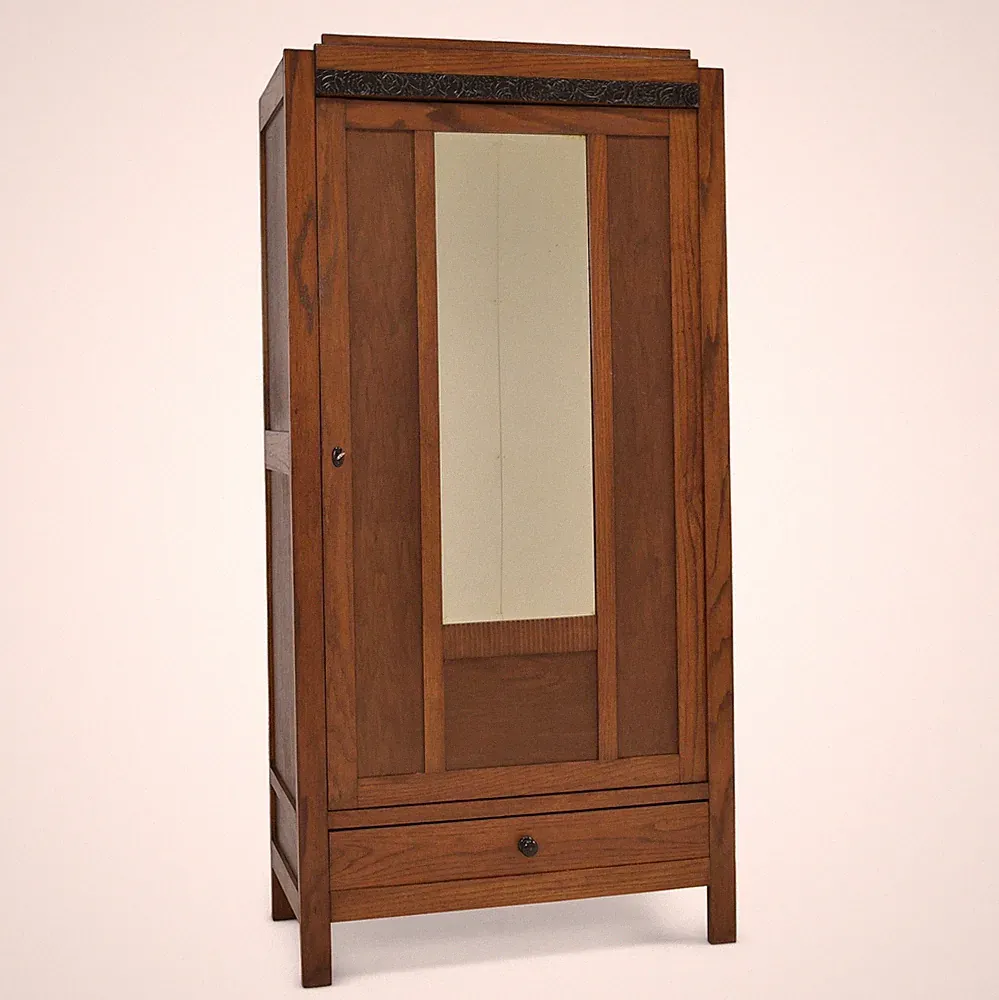 ANTIK! Kleiner Garderobenschrank restauriert Art Déco um 1930 Dielenschrank