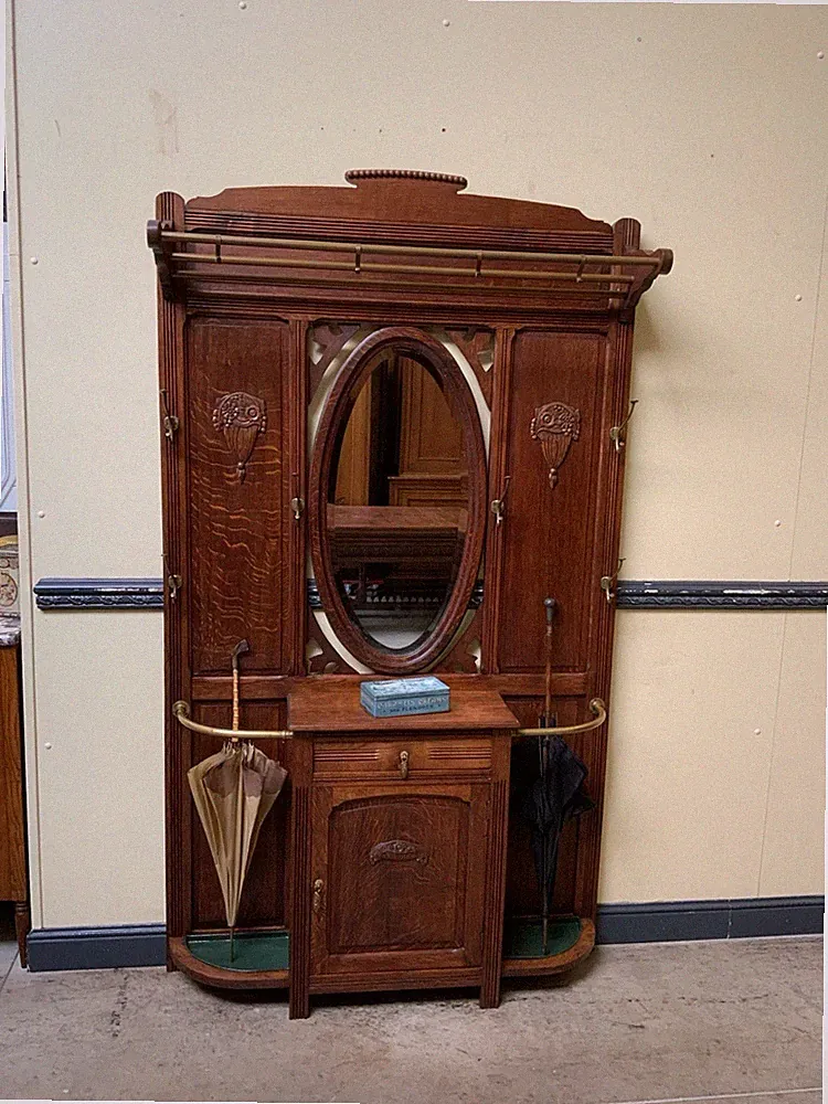 Antike Art Deco Garderobe mit Schrank und Schub - Traumhaft -Lieferung möglich!
