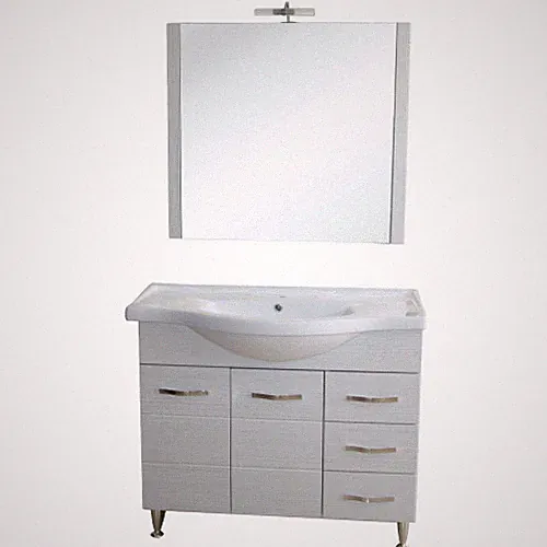 Antonella Badezimmerschrank, weißer Keramik-Waschbeckensockel cm100x35x87h,...