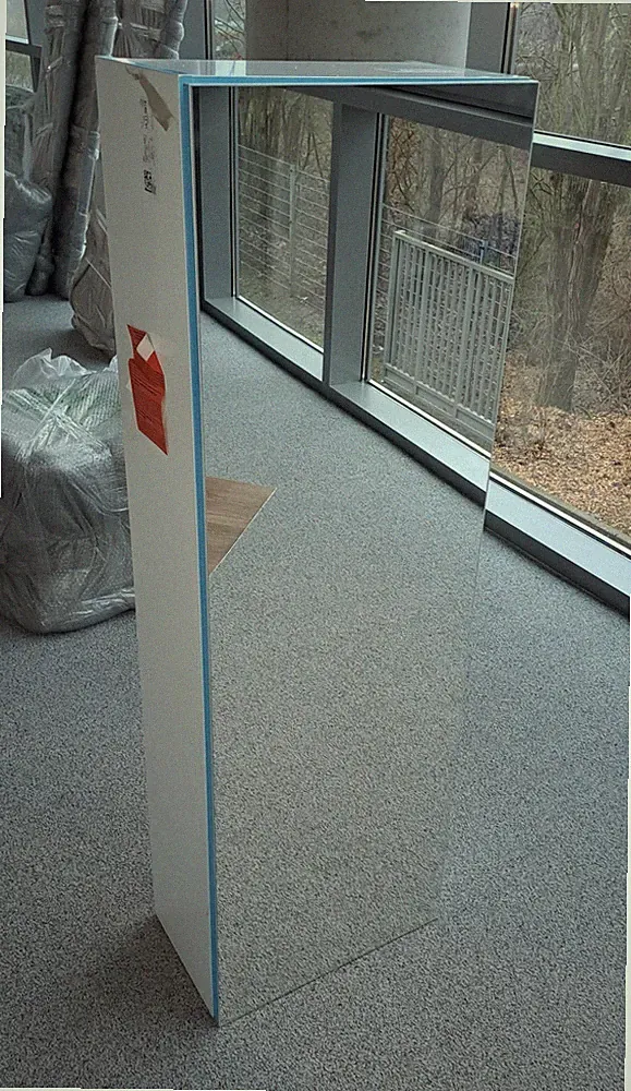 Artiqua Hochschrank mit Spiegelfront weiß glänzend B/H/T 45x140x27cm - UVP 474 €