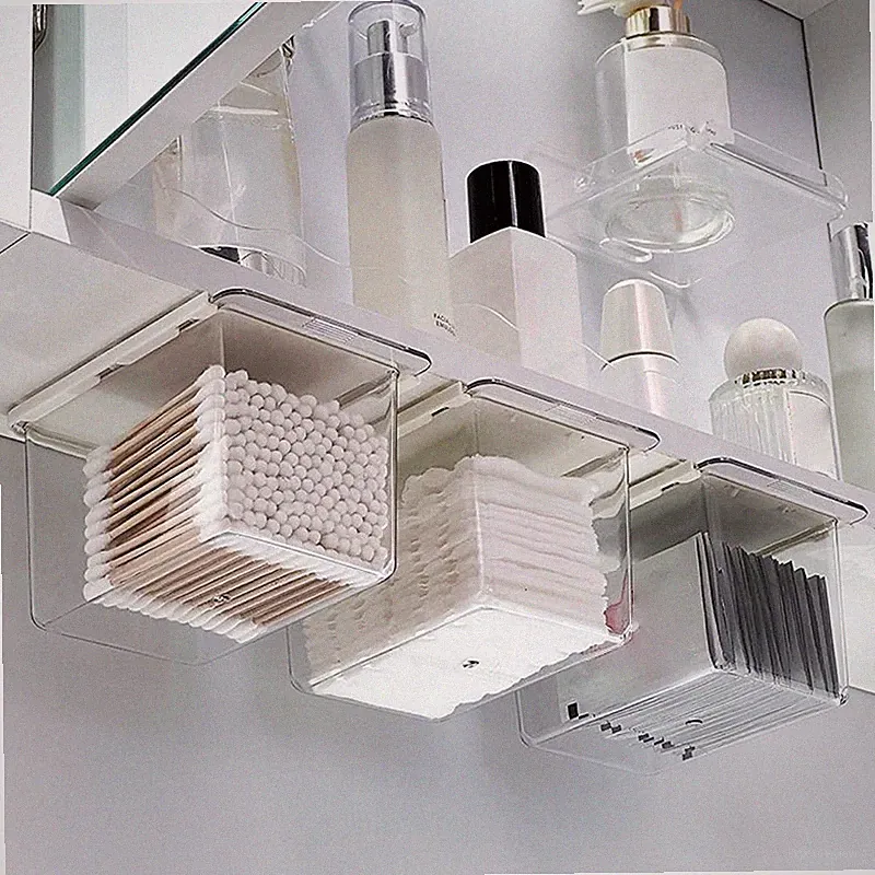 Aufbewahrungsbox im Schubladenstil unter dem Spiegelschrank transparent Make-up Baumwolle