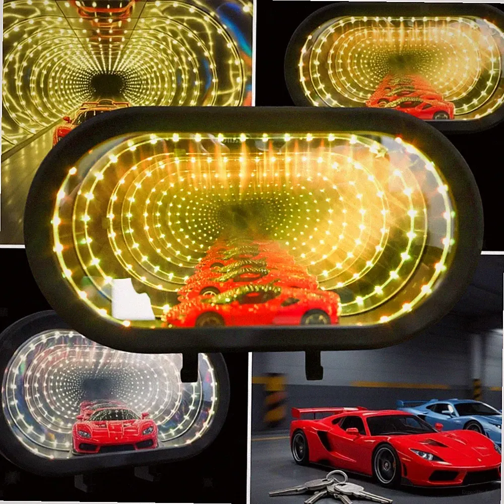 Auto Wandgaragenschlüsselanhänger, Aufbewahrung mit LED Spiegel