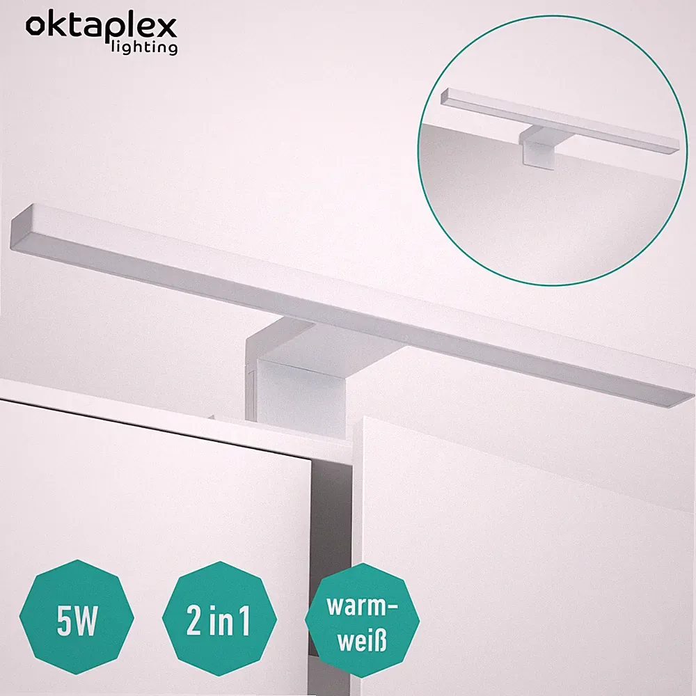 B-Ware Spiegelleuchte LED Bad 230V Weiß Badlampe Schminklicht Leuchte Warmweiß