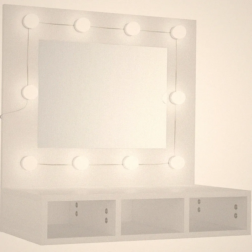 B-Ware | Wandspiegel Spiegelschrank Mit LED Weiß 60x31,5x62 Cm