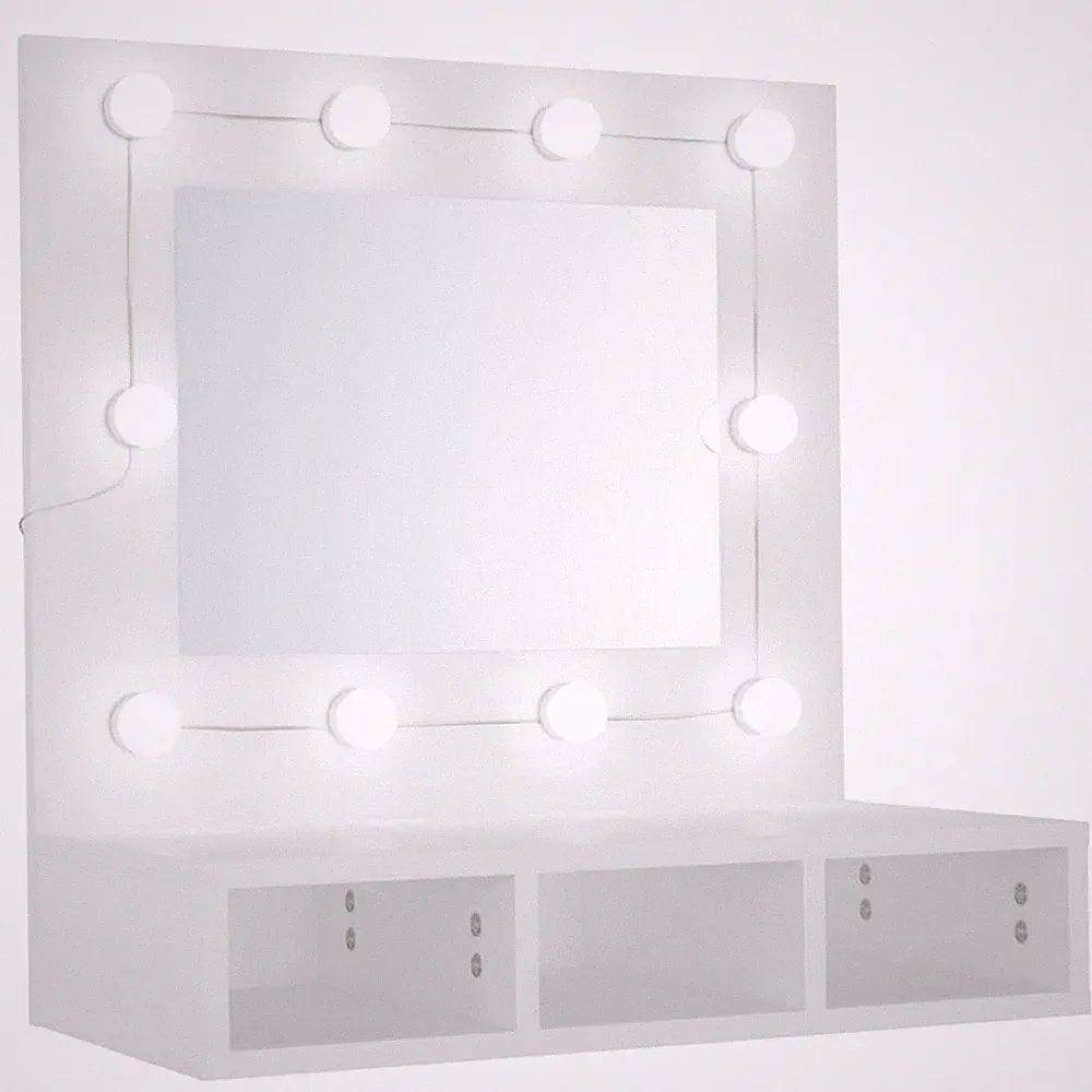 B-Ware | Wandspiegel Spiegelschrank Mit LED Weiß 60x31,5x62 Cm