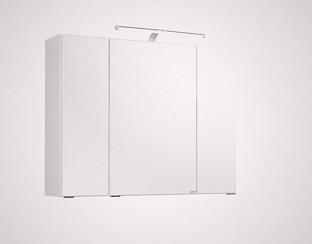 Bad 3D Spiegelschrank Portofino 80 cm anthrazit / buche / weiß + LED Beleuchtung