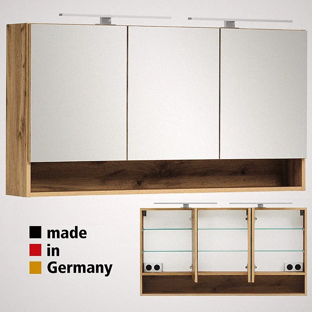Bad Badezimmer Badezimmerschränke Spiegelschrank Beleuchtung 120 cm breit
