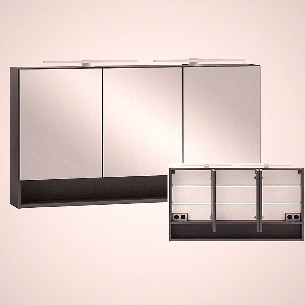 Bad Badezimmer Badezimmerschrank SpiegelschrankBeleuchtung 120 cm breit modern