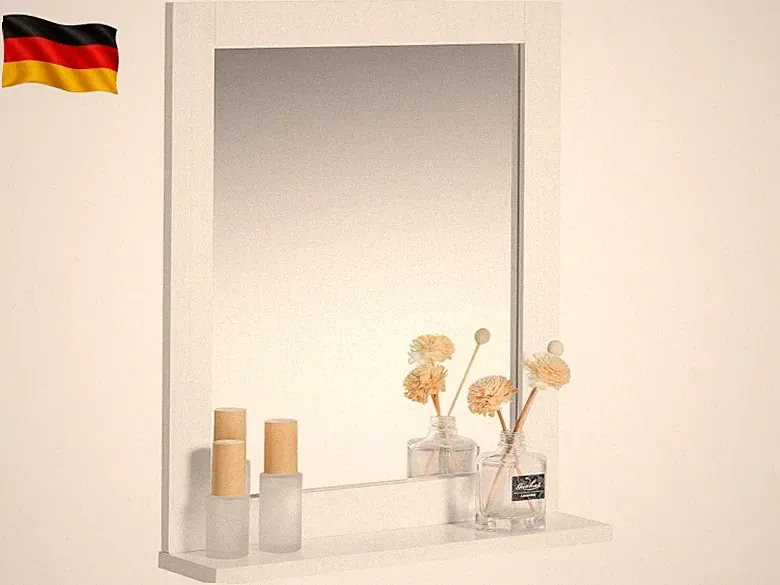 Bad Hängeschrank mit Spiegel Wandregal Badschrank Hängend mit Ablage für Ba