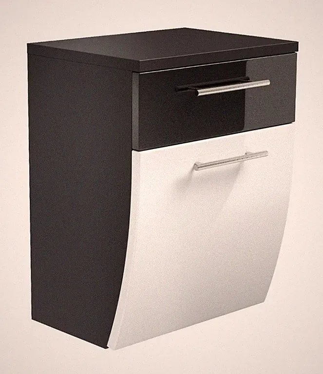 Bad Hängeschrank Unterschrank Badschrank anthrazit weiß 40 x 53 x 30 cm